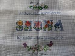 Cross stitch square for Shona G's quilt