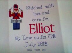Cross stitch square for Elliot E's quilt