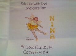 Cross stitch square for Nina C's quilt