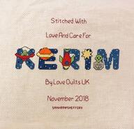 Cross stitch square for Kerim P's quilt