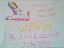 Cross stitch square for Aleja M's quilt