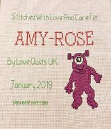 Cross stitch square for Amy-Rose's quilt