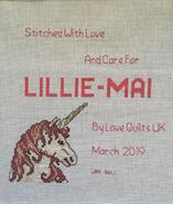 Cross stitch square for Lillie-Mai's quilt