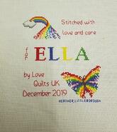 Cross stitch square for Ella R's quilt