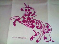 Cross stitch square for Lucie B's quilt