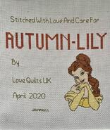 Cross stitch square for Autumn-Lily's quilt