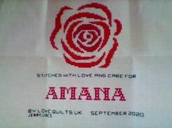 Cross stitch square for Amana J's quilt