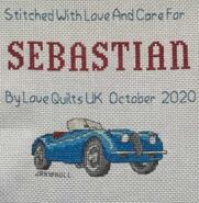 Cross stitch square for Sebastian's quilt