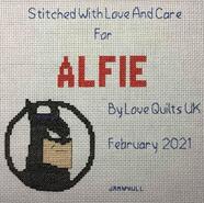 Cross stitch square for Alfie P's quilt