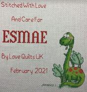 Cross stitch square for Esmae M's quilt