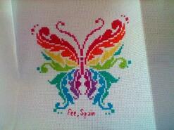 Cross stitch square for Ruby-Louisa's quilt