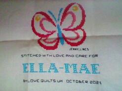 Cross stitch square for Ella-Mae S's quilt