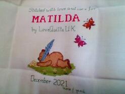 Cross stitch square for Matilda D's quilt