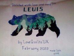 Cross stitch square for Lewis C's quilt