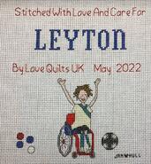 Cross stitch square for Leyton W's quilt