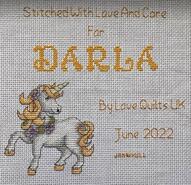Cross stitch square for Darla's quilt