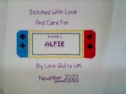 Cross stitch square for Alfie C's quilt