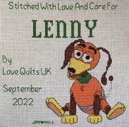 Cross stitch square for Lenny's quilt