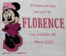 Cross stitch square for Florence C's quilt