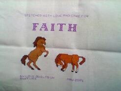 Cross stitch square for Faith A's quilt