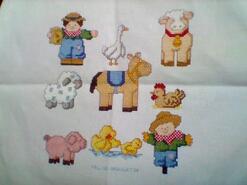 Cross stitch square for Lennox L's quilt