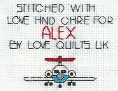 Cross stitch square for Alex W's quilt